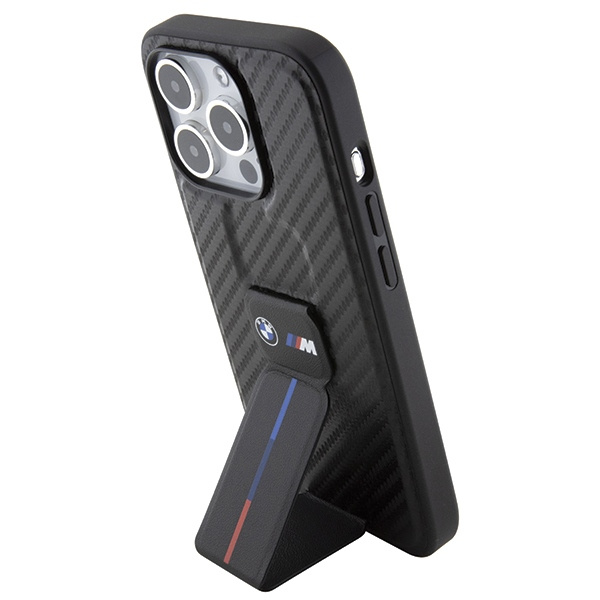 BMW BMHCP15LGSPCCK Apple iPhone 15 Pro hardcase Grip Stand Smooth & Carbon black