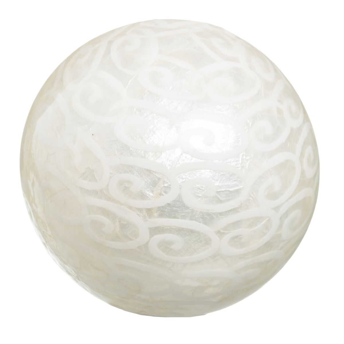 Balls CAPIZ Decoration White 10 x 10 x 10 cm (8 Units)