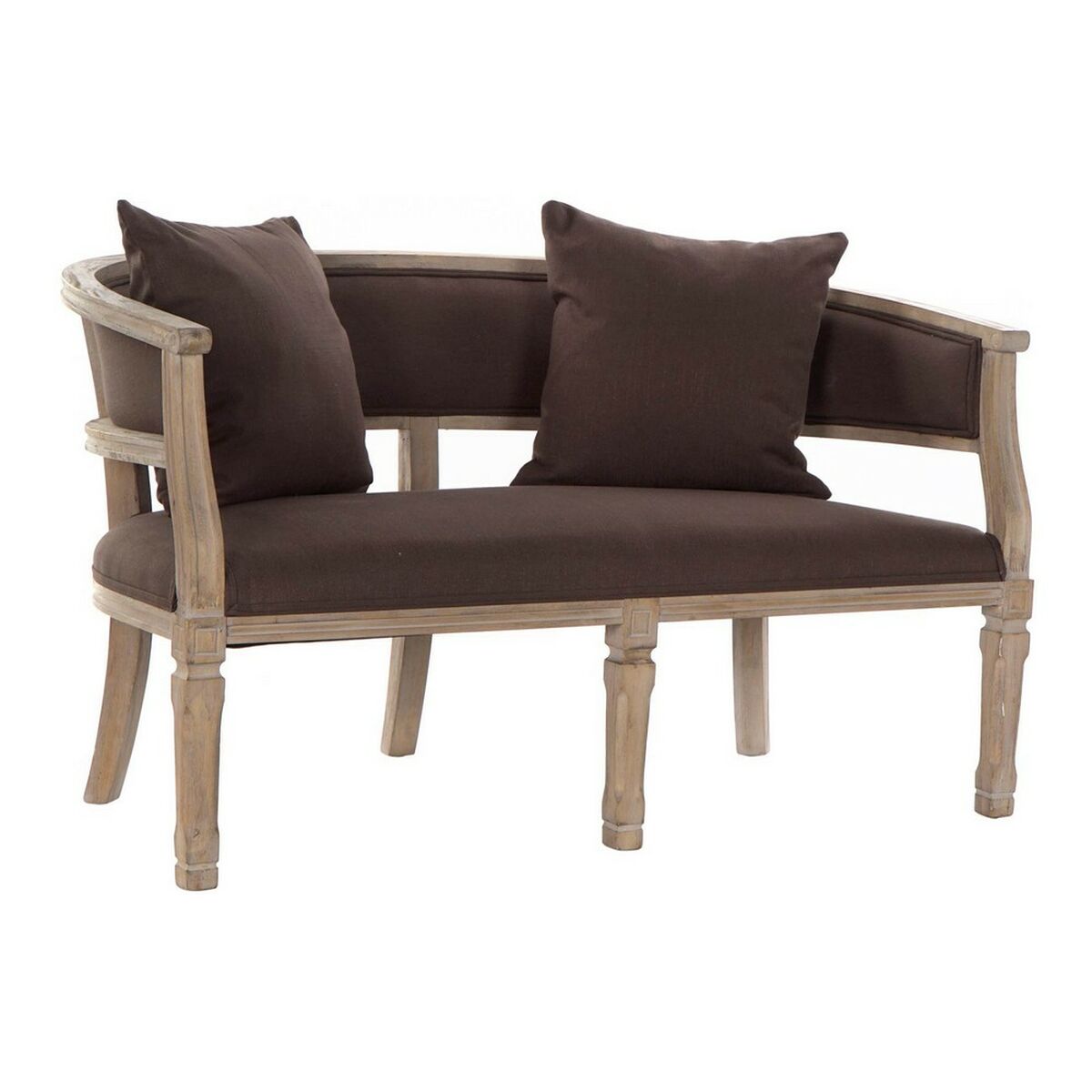 Sofa DKD Home Decor Brązowy Płótno Drewno kauczukowe Tradycyjny (122 x 69 x 72 cm)