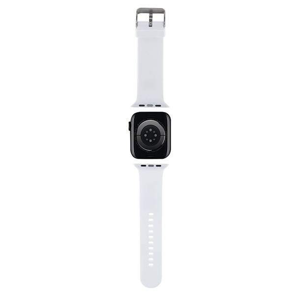 Karl Lagerfeld KLAWMSLKNH Apple Watch 4/5/6/7/SE/8/9 40/41mm strap 3D Rubber Karl Head white