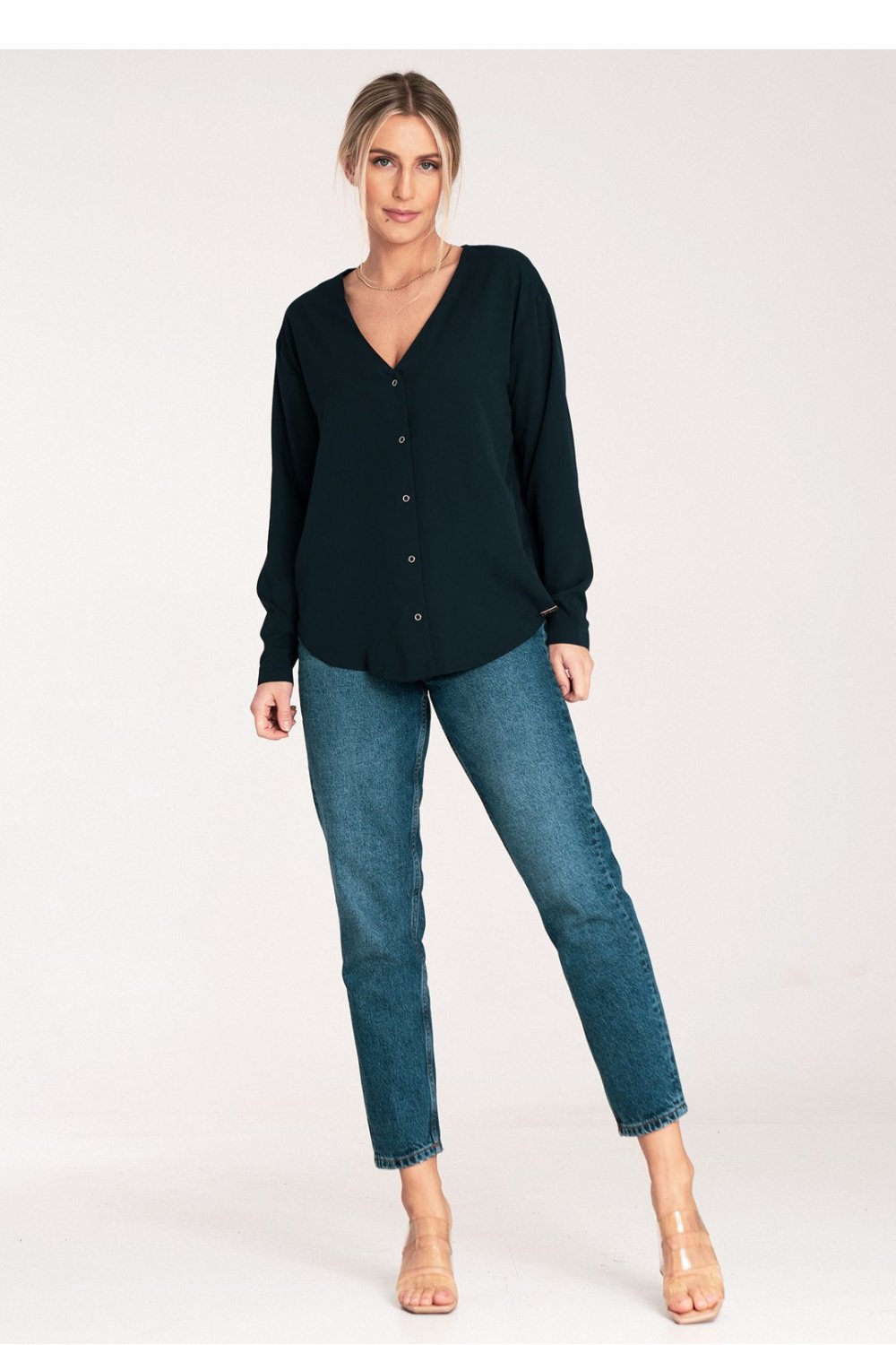 Long sleeve shirt model 204327 Figl  navy blue
