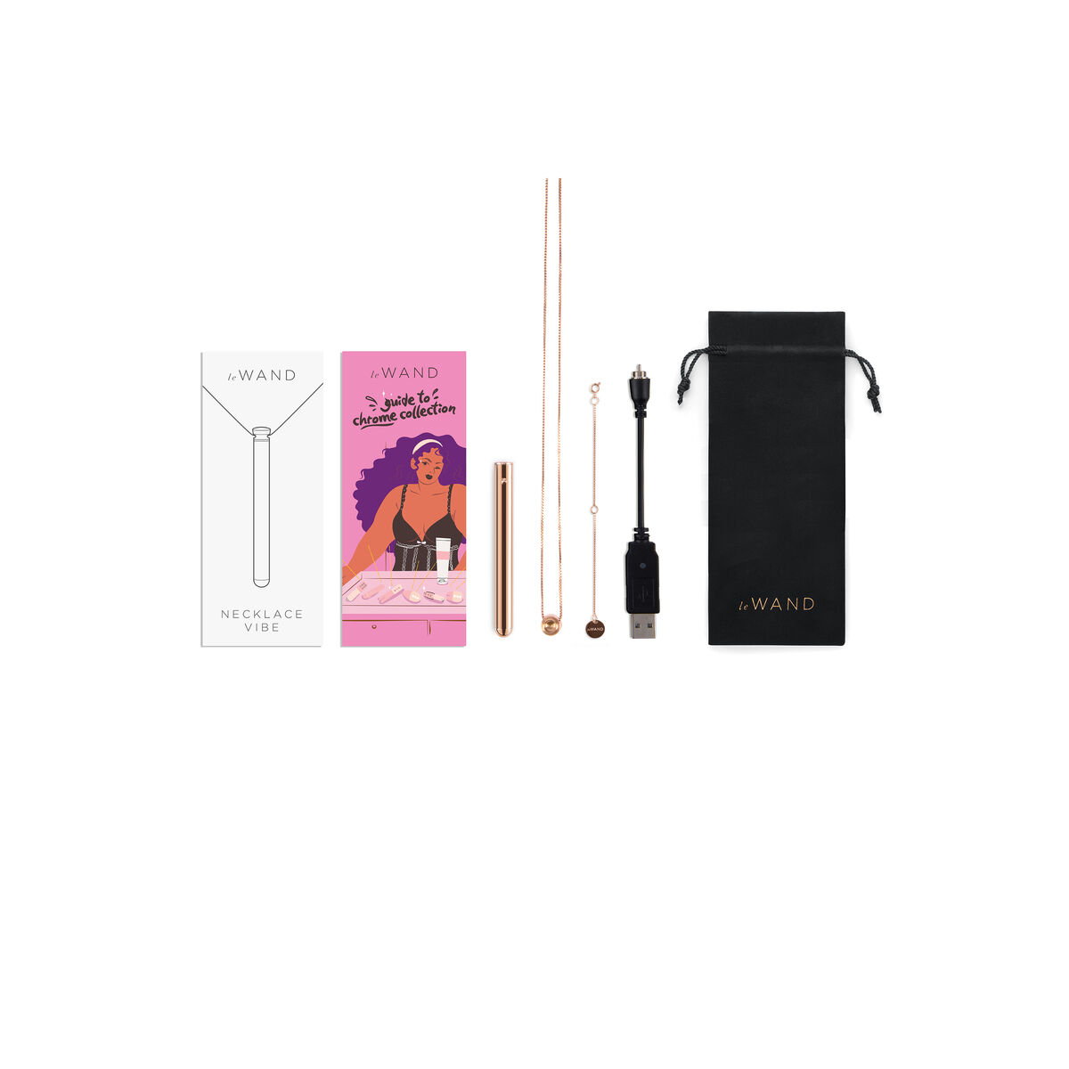 Bullet Vibrator Le Wand Necklace Pendant Rose Gold Bullet Vibrator Le Wand Necklace Pendant Rose Gold
