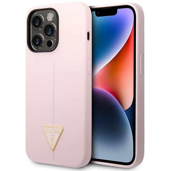Guess GUHCP14LSLTGU Apple iPhone 14 Pro purple hardcase Silicone Triangle