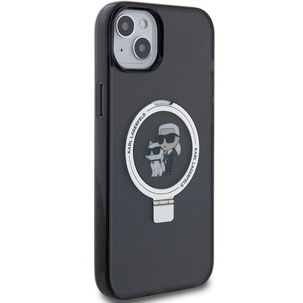 Karl Lagerfeld KLHMP14SHMRSKCK Apple iPhone 14 / 15 hardcase Ring Stand Karl&Choupettte MagSafe black