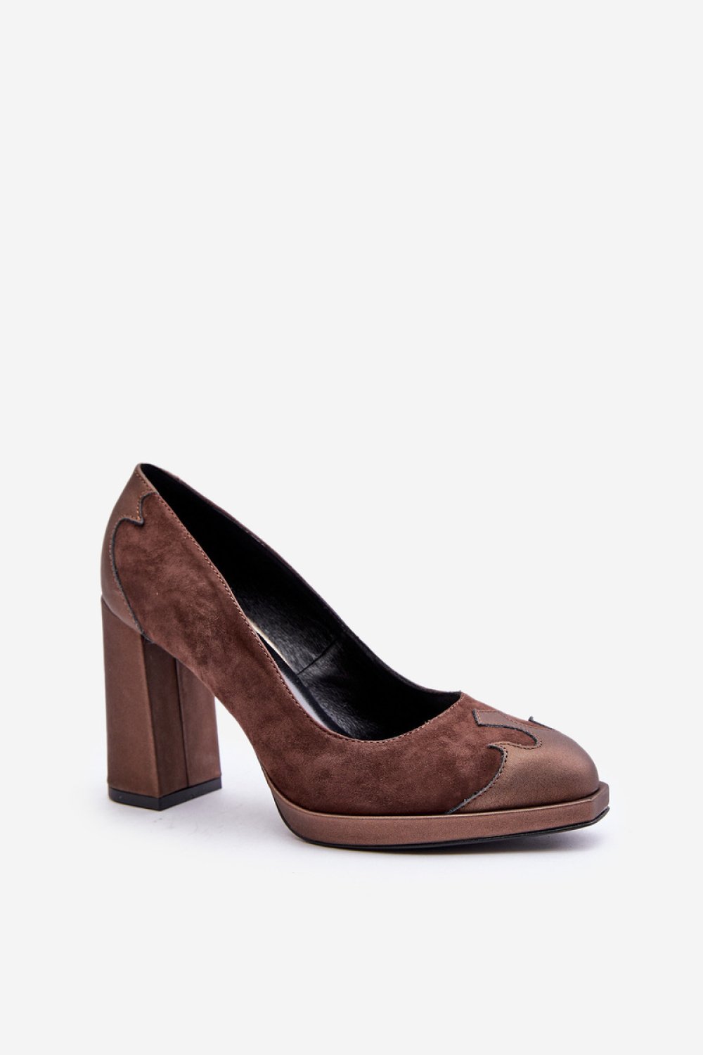  Block heel pumps model 201728 Step in style  brown