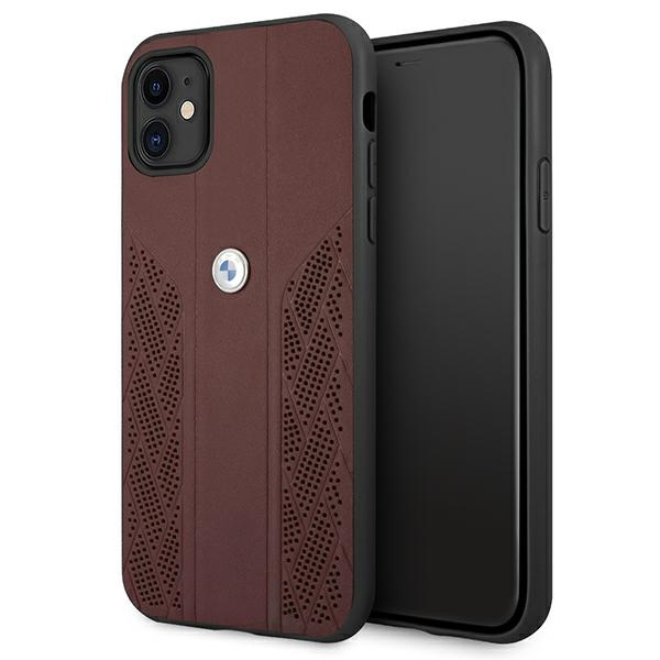 BMW BMHCN61RSPPR Apple iPhone 11 red hardcase Leather Curve Perforate