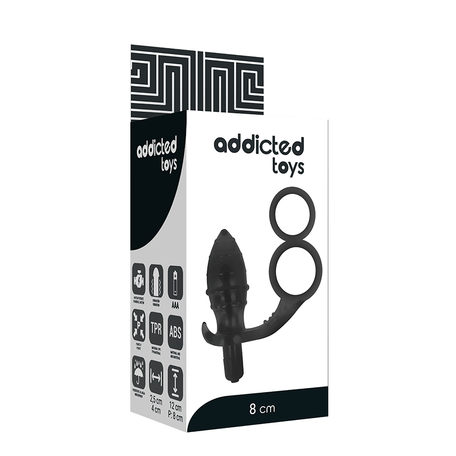 ADDICTED TOYS ANAL PLUG WITH DOUBLE BLACK RING