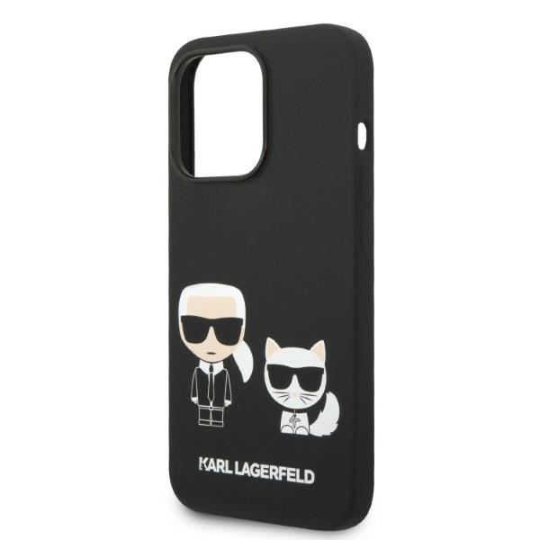 Karl Lagerfeld KLHMP14LSSKCK Apple iPhone 14 Pro hardcase black Liquid Silicone Karl & Choupette Magsafe