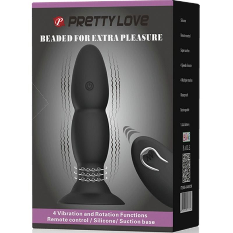 PRETTY LOVE PLUG WITH VIBRATOR AND ROTATION FUNCTIONS BY REMOTE CONTROL