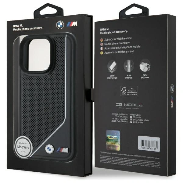 BMW BMHMP16L23PUCPK Apple iPhone 16 Pro hardcase M Perforated Twisted Line MagSafe black