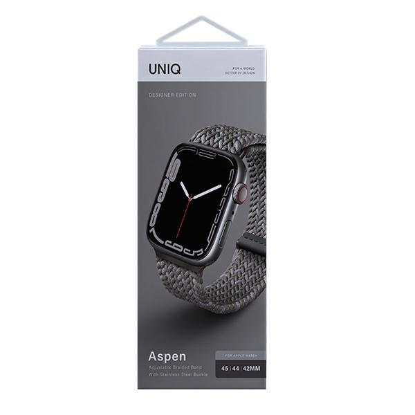UNIQ Aspen Strap Apple Watch 4/5/6/7/SE 44/45mm Braided DE pebble grey