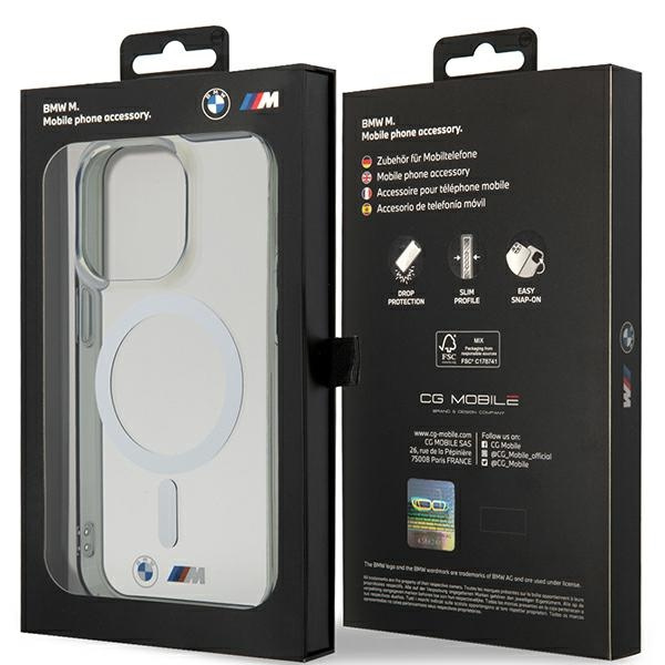 BMW BMHMP14LHCRS Apple iPhone 14 Pro transparent hardcase Silver Ring MagSafe