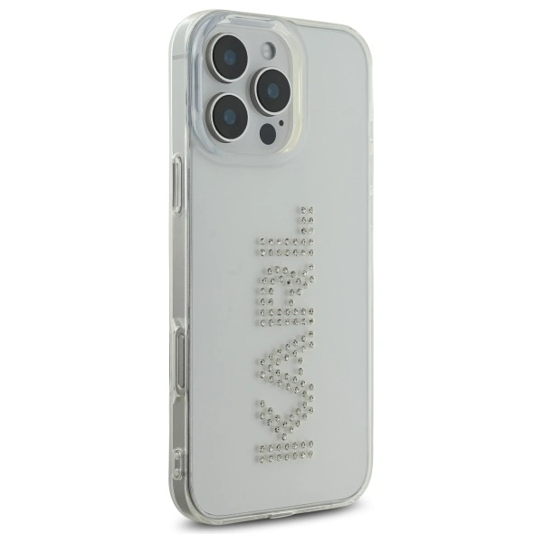 Karl Lagerfeld KLHCP16XHKLSTDCT Apple iPhone 16 Pro Max hardcase IML Rhinestones Logo transparent