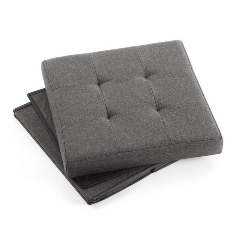 Detachable Pouffe linen MDF Wood (38 x 37,5 x 38 cm)