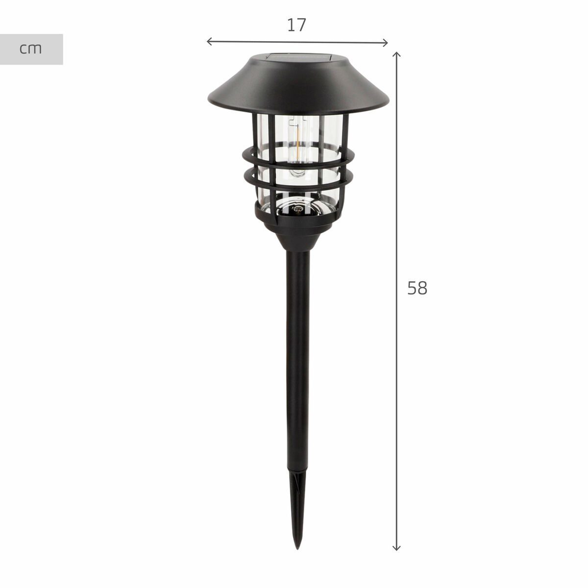 Solar lamp Aktive 17 x 58 x 17 cm (2 Units)