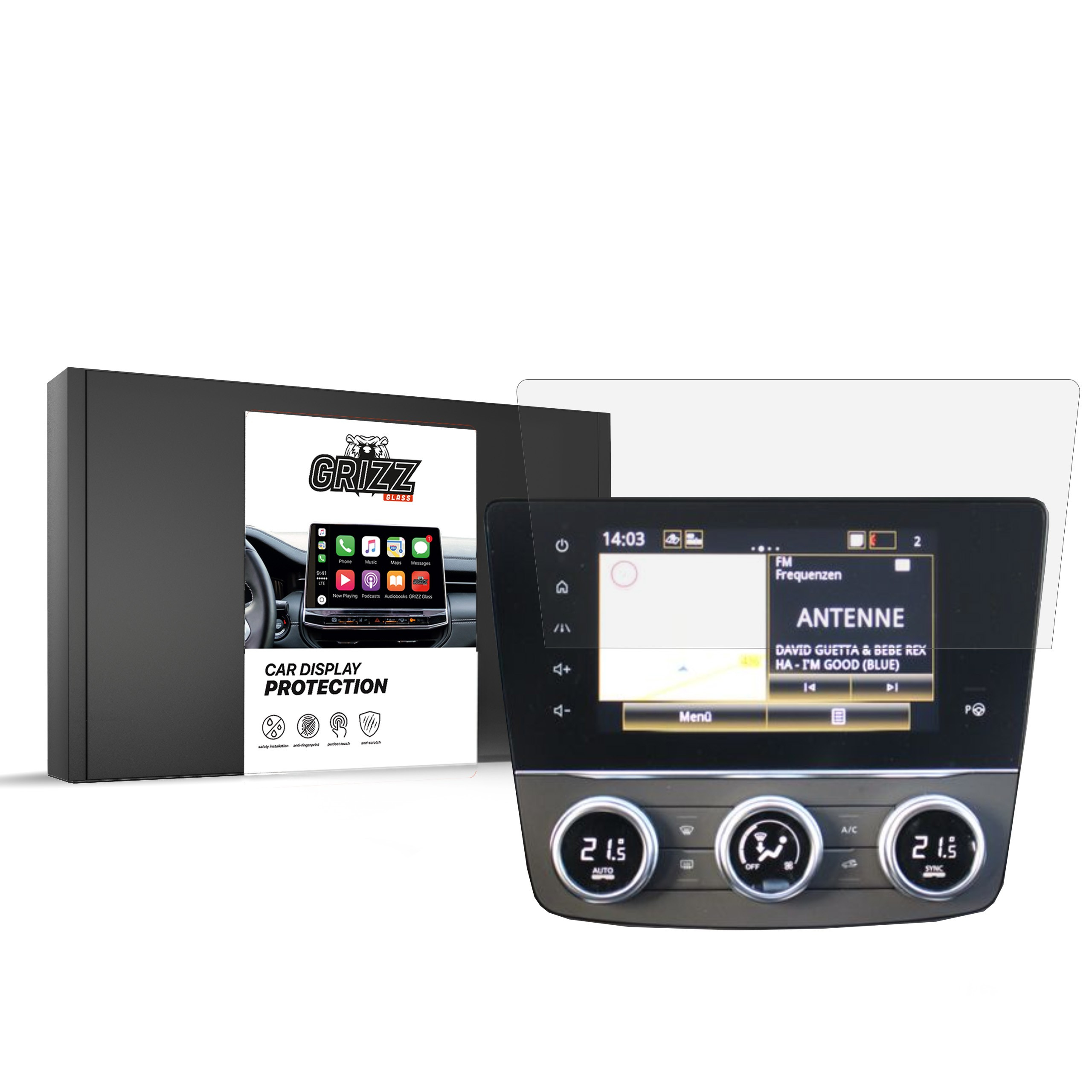 GrizzGlass CarDisplay Protection Renault Kadjar 7 inch 2019-2022
