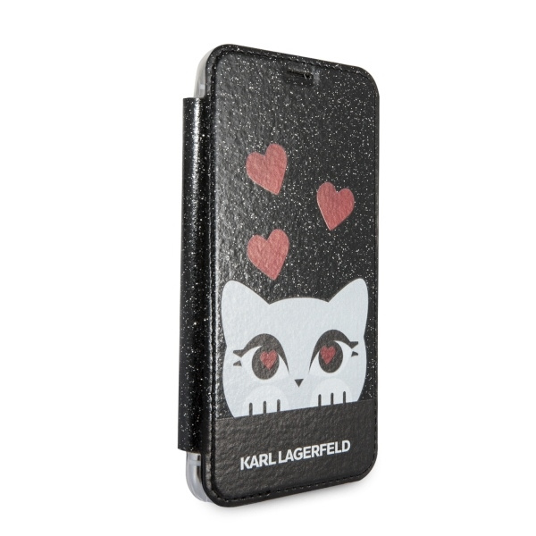 Karl Lagerfeld KLFLBKPXVDCBK Apple iPhone X black book Valentine