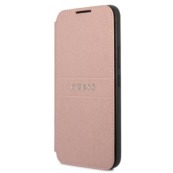 Guess GUBKS22MPSASBPI Samsung Galaxy S22+ Plus pink book Saffiano Stripes