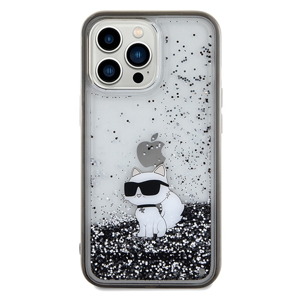Karl Lagerfeld KLHCP13XLKCNSK Apple iPhone 13 Pro Max hardcase Liquid Glitter Choupette transparent