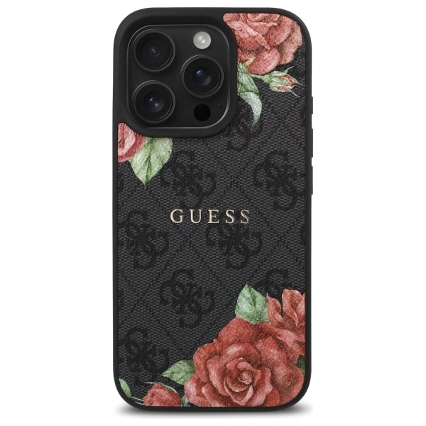 Guess GUHMP16XP4ROPEMCK Apple iPhone 16 Pro Max hardcase 4G Flowers Print MagSafe black