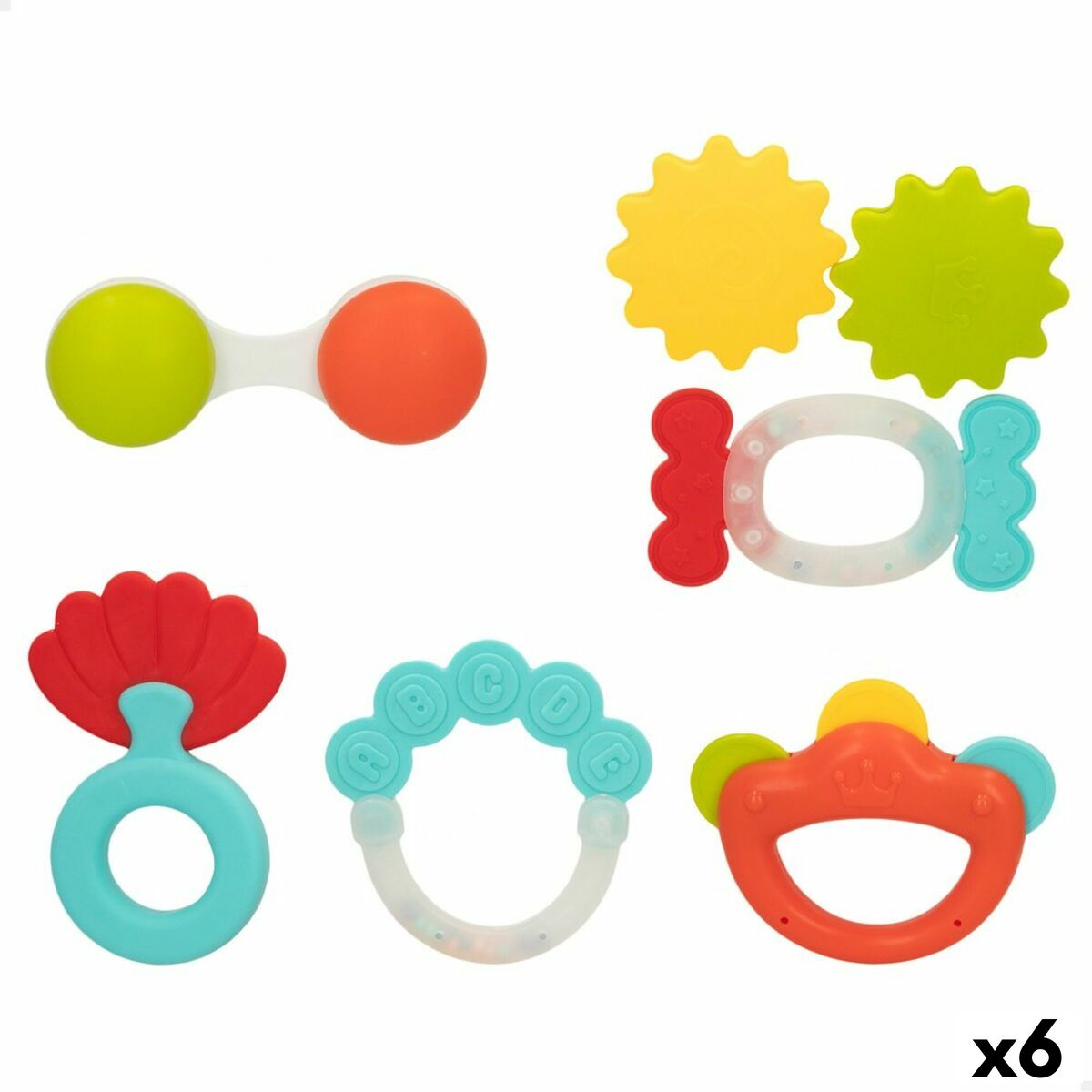 Set of rattles Colorbaby 6 Pieces 12,5 x 1,5 x 6,5 cm (6 Units)