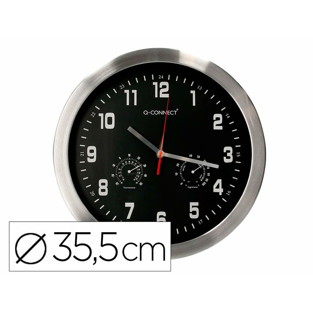 Wall Clock Q-Connect KF16953 Black Ø 35,5 cm