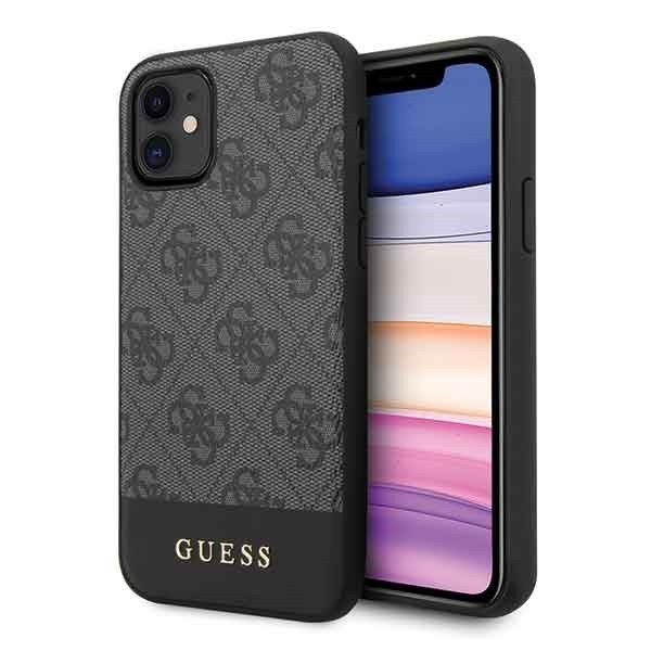 Guess GUHCN61G4GLGR iPhone 11 grey hard case 4G Stripe Collection