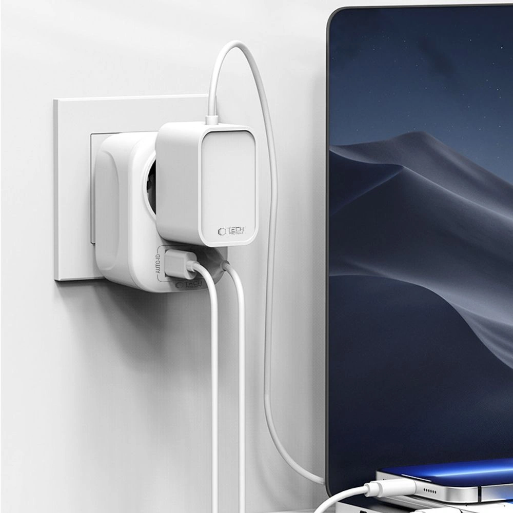 Adapter / przejściówka Tech-Protect TA100 Travel Adapter UK / EU White