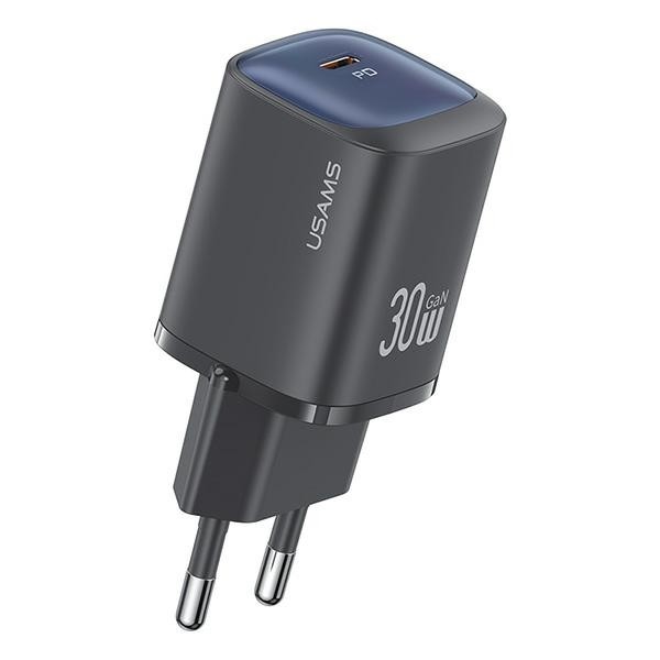 USAMS CC251 wall charger USB-C 30W GaN Fast Charging HC Series black