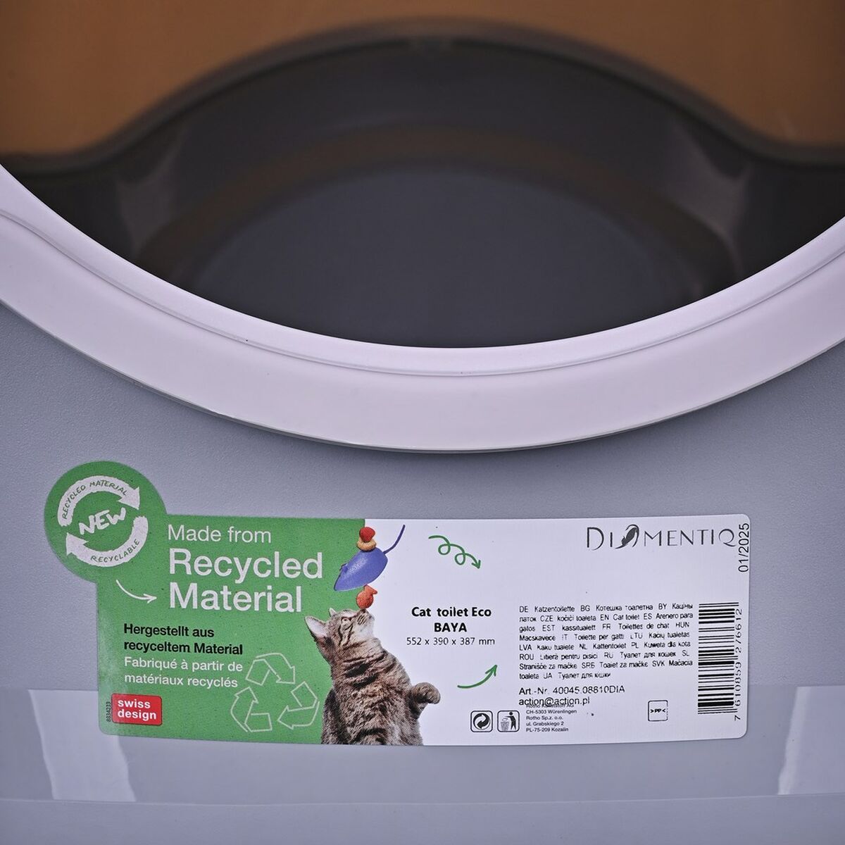 Cat Litter Box Diamentiq 4004508810DIA White Grey Plastic 40 x 38,7 x 55,5 cm Cat Litter Box Diamentiq 4004508810DIA White Grey Plastic 40 x 38,7 x 55,5 cm