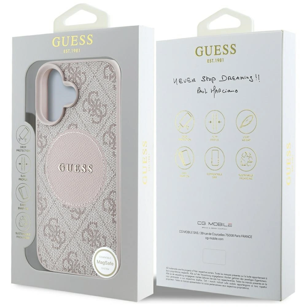 Guess 4G Circle Classic Logo MagSafe Apple iPhone 16 pink