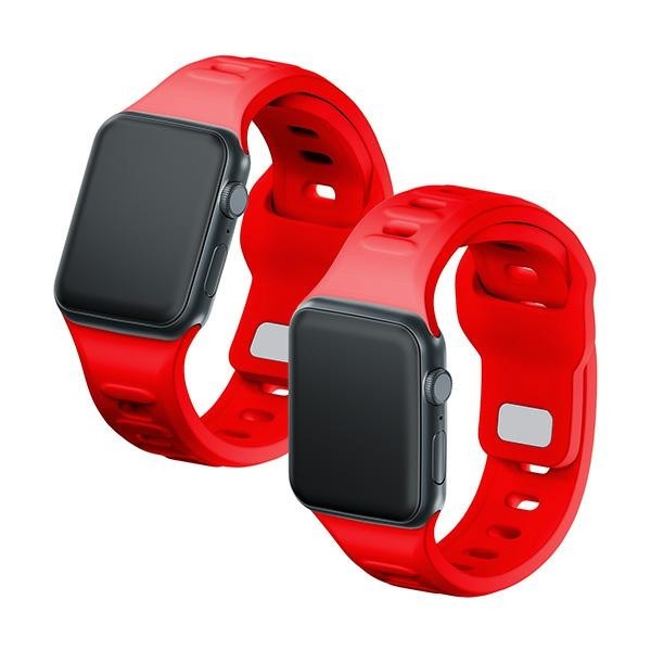 3MK Silicone Watch Strap Apple Watch 4/5/6/7/SE/8/9 40/41mm red