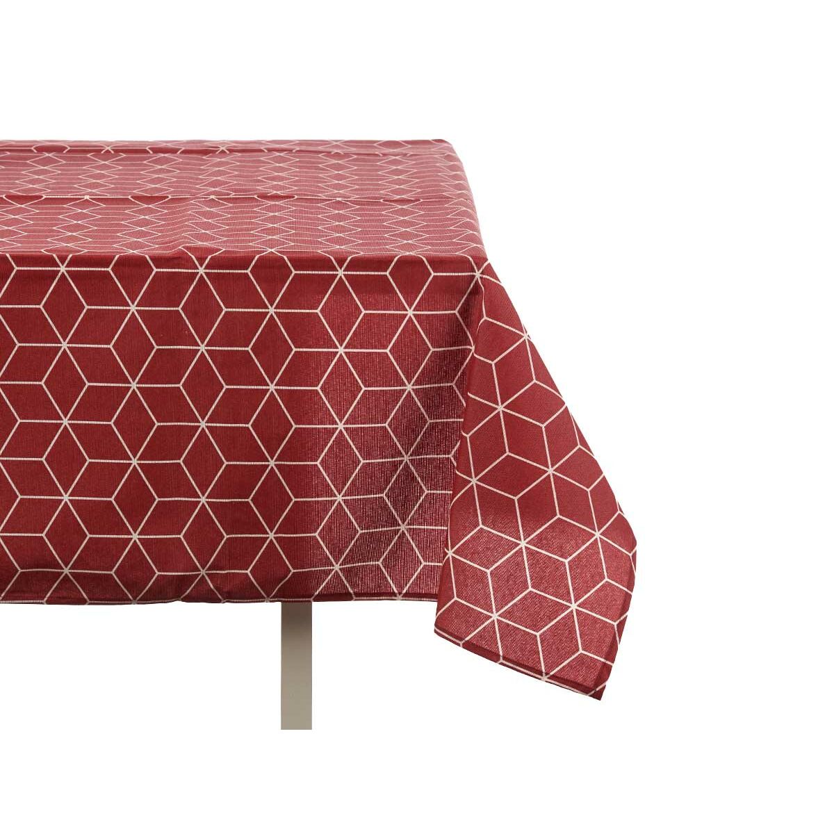 Tablecloth Abstract Maroon Thin canvas White (140 x 180 cm)