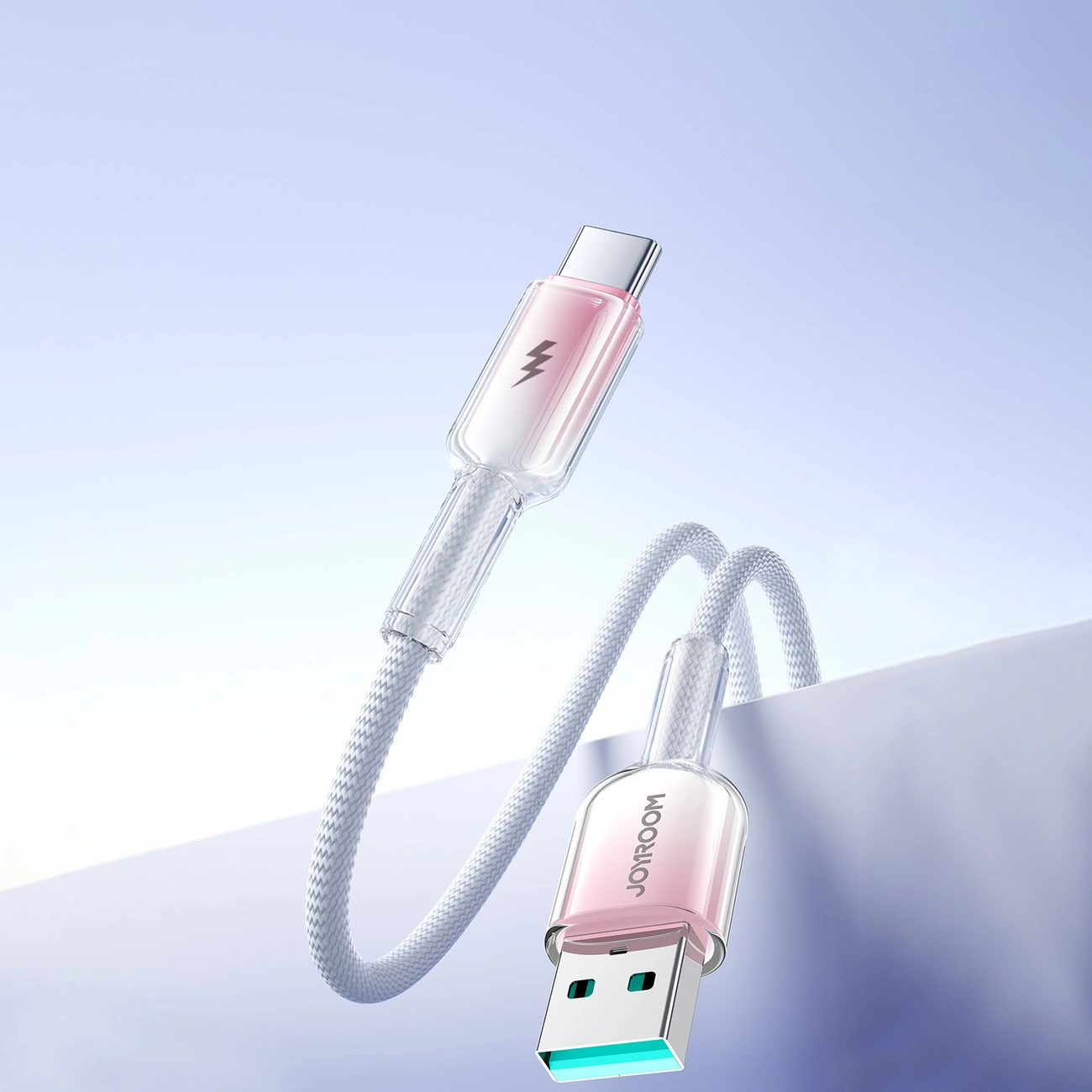 Joyroom S-A42 Crystal-Clear Series 3A USB-A / USB-C cable 1.2m white