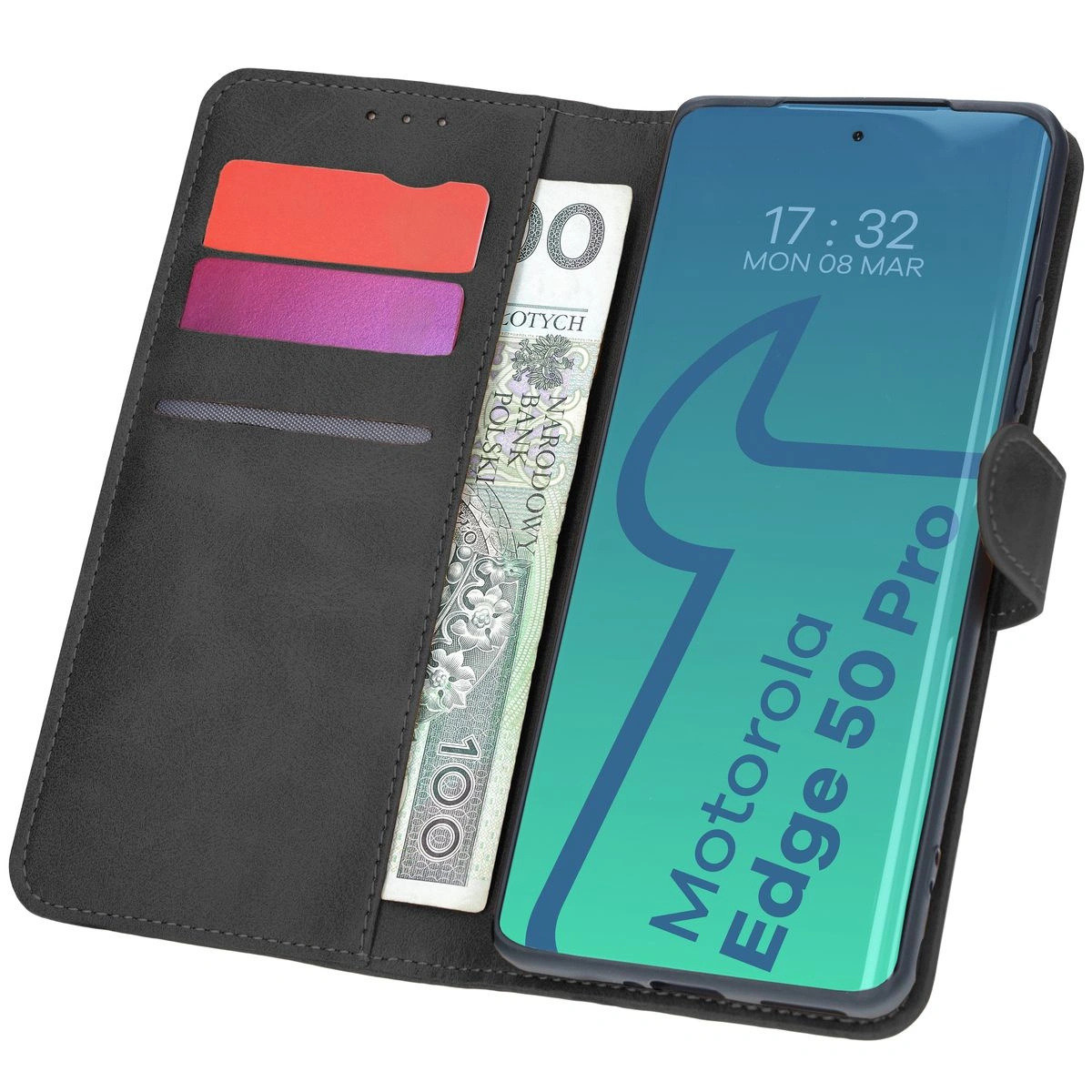 Bizon Case Pocket Motorola Edge 50 Pro black