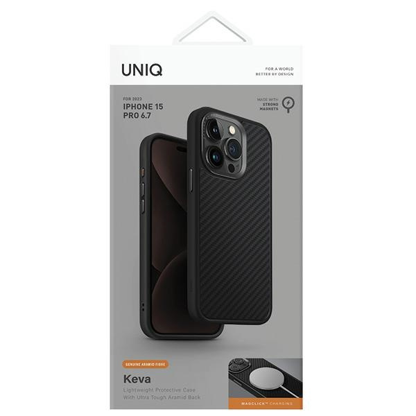 UNIQ Keva Apple iPhone 15 Pro Max MagClick Charging carbon black