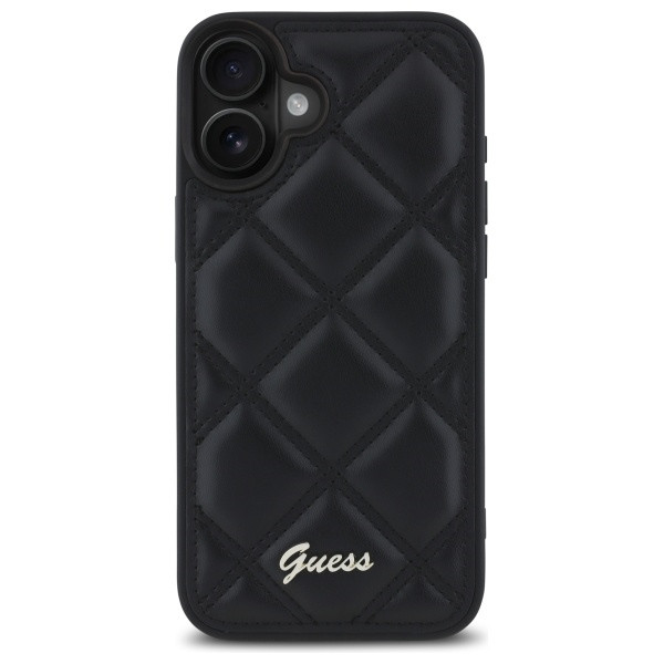 Etui Guess do Apple iPhone 16 Plus hardcase Quilted Metal Logo czarny