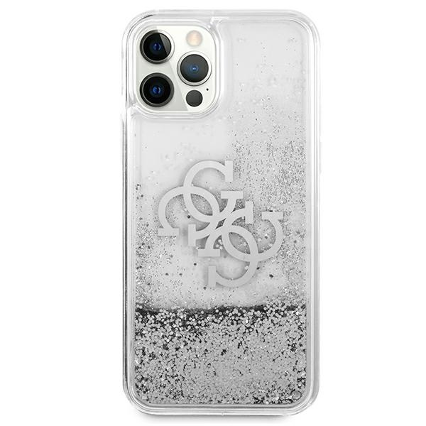 Guess GUHCP12LLG4GSI Apple iPhone 12 Pro Max silver hardcase 4G Big Liquid Glitter