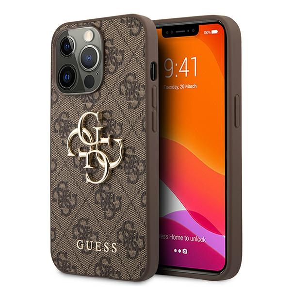 Guess GUHCP13X4GMGBR Apple iPhone 13 Pro Max brown hardcase 4G Big Metal Logo
