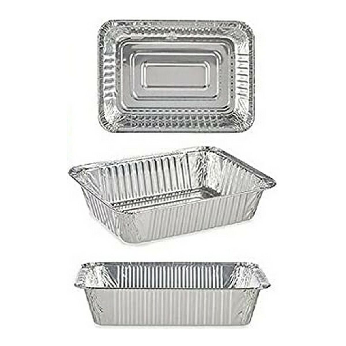 Set of trays Aluminium Silver (15,6 x 5 x 22 cm)