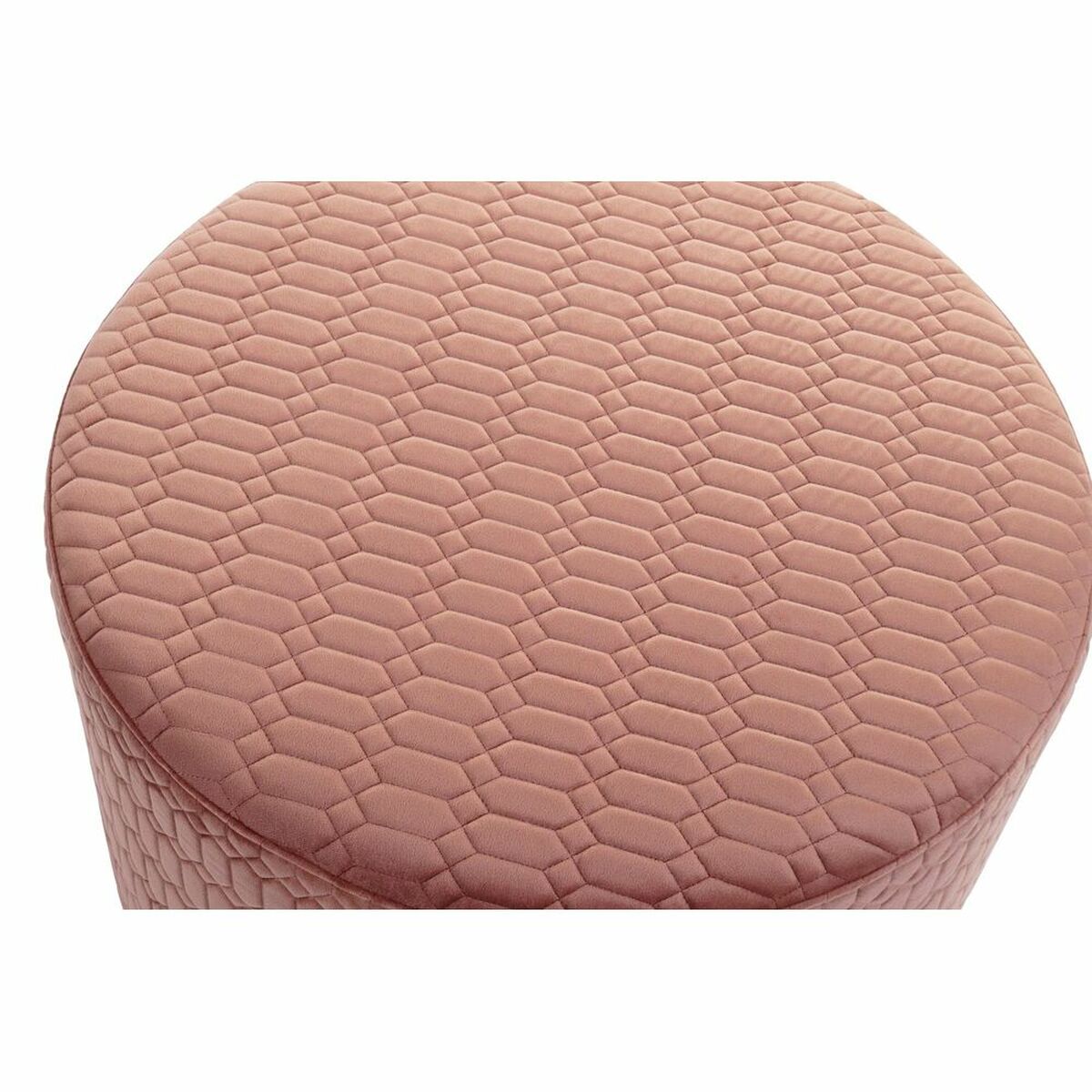 Footrest DKD Home Decor Pink Polyester Sponge MDF Wood (55 x 55 x 35 cm)