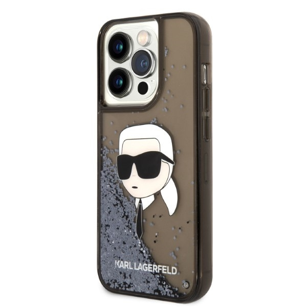 Karl Lagerfeld KLHCP14LLNKHCK Apple iPhone 14 Pro black hardcase Glitter NFT Karl Head