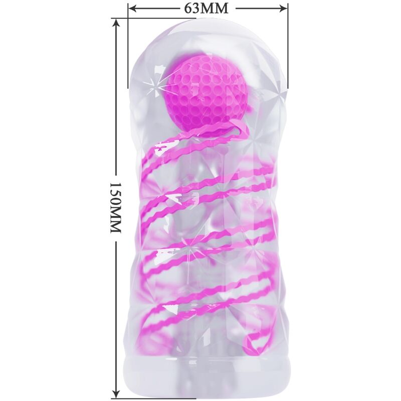 PRETTY LOVE - FANTASY MALE MASTURBATOR WITH INTERNAL SPIRAL AND BALLS TRANSPARENT