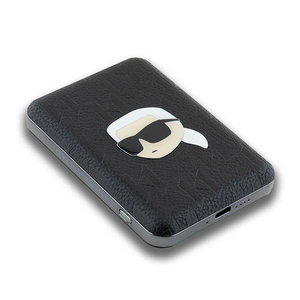 Karl Lagerfeld KLPB5FPGKSKIHK 15W 5000mAh wireless powerbank Karl Head Pin MagSafe black