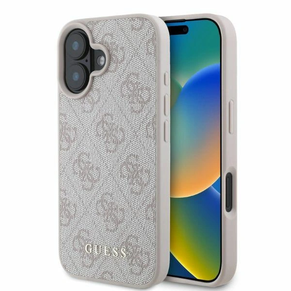 Case Guess GUHCP16SG4GFPI Apple iPhone 16 hardcase 4G Classic pink
