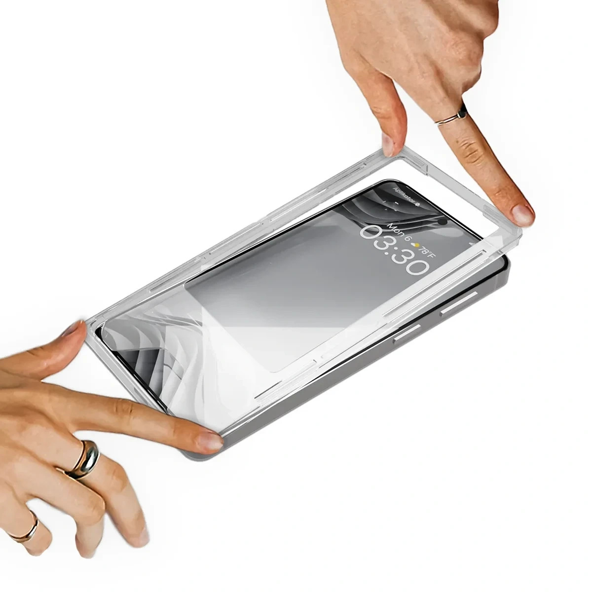 Szkło prywatyzujące z ramką aplikacyjną Bizon Glass Aplikator Shadow do Apple iPhone 16 Pro / 17