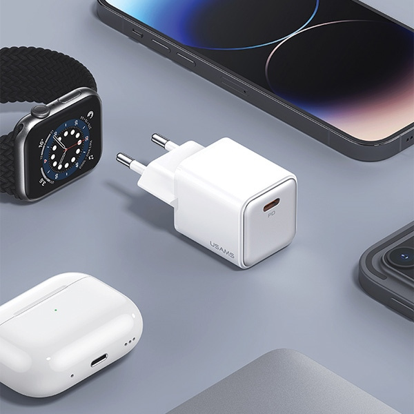 USAMS CC183TC01 wall charger 1xUSB-C 20W PD Fast Charging X-ron Series black
