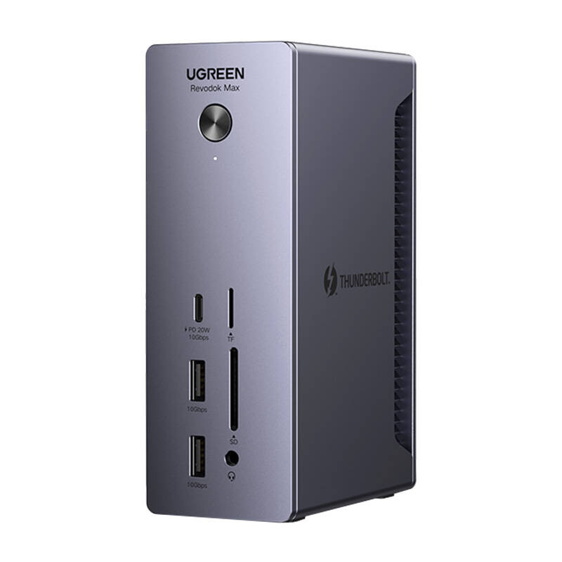 UGREEN U710 docking station DC, 4xUSB-A, 2xThunderbolt 4 USB-C, DisplayPort 8K30Hz, RJ45, SD/TF, AUX, USB-C PD 90W grey