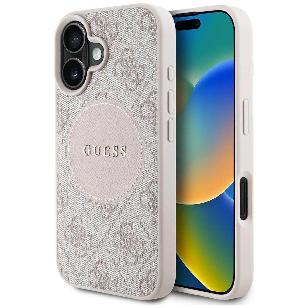 Guess 4G Circle Classic Logo MagSafe Apple iPhone 16 pink