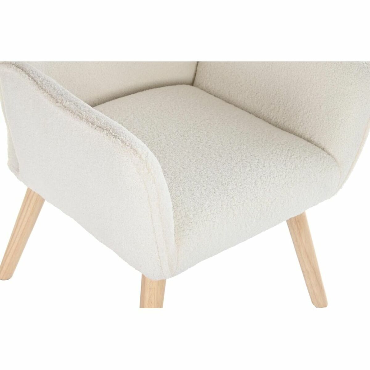 Armchair DKD Home Decor Natural Wood Polyester Cream (65 x 75 x 96 cm)